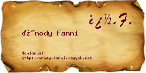 Ónody Fanni névjegykártya