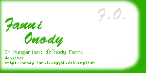 fanni onody business card